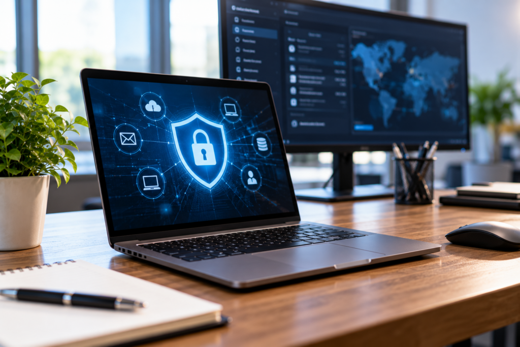 Business cybersecurity, antivirus protection, endpoint security, network security, IT security services